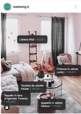 modalità shopping Instagram